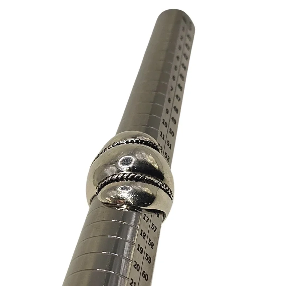 ESPO‎ SIG 925 Silver Vintage Scalloped Rope Twist Dome Ring Size 7